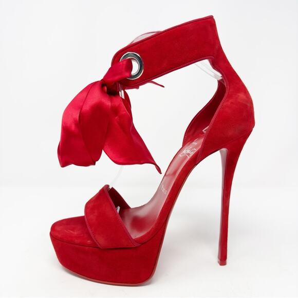 Christian Louboutin Torrida Alta 150 Suede Sandal Heels - Picture 7 of 11